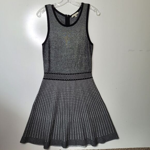 41 HAWTHORN FIT & FLARE SLEEVELESS GRAY BLACK STRETCH CAREER DRESS M MEDIUM - Picture 11 of 11